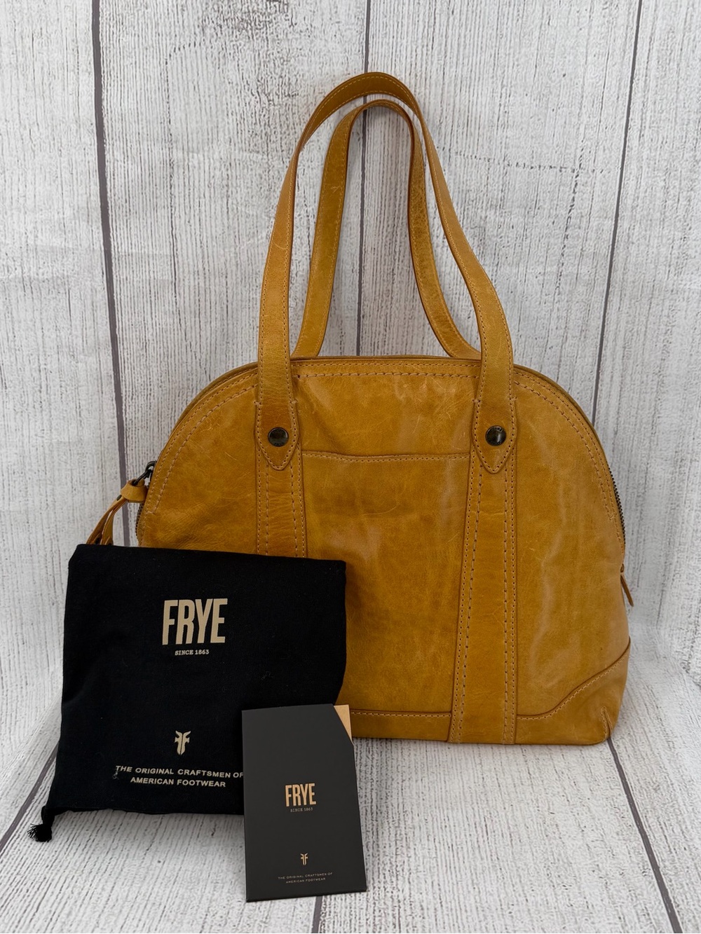 Frye Mustard Yellow Leather Dome Shoulder Bag